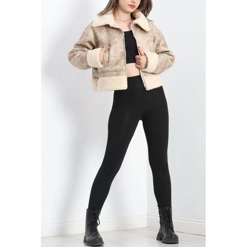 pilelistore Kürklü Mont Bej