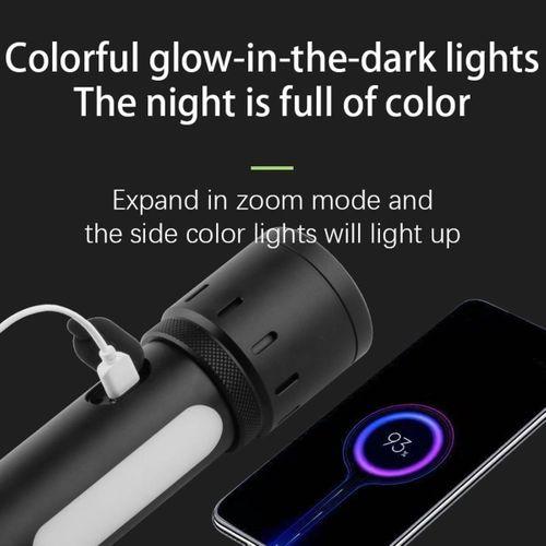 Bedotech Bd-6 30w Tg + Rgb Led Alüminyum Alaşımlı Zoomlu Type-c Pil Göstergeli Şarjlı El Feneri