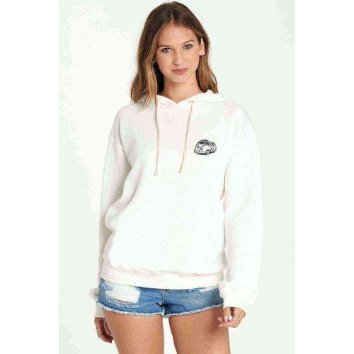 Van Klasik Volkswagen Transporter Şablon Van Baskılı Beyaz Kadın Kapşonlu Sweatshirt