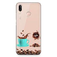 Huawei P20 Lite Kılıf Coffe Time Arka Kapak Koruma Desenli Full Koruyucu