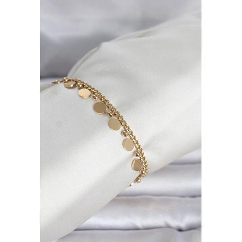 316L Çelik Gold Renk Pullu Model Kadın Bileklik