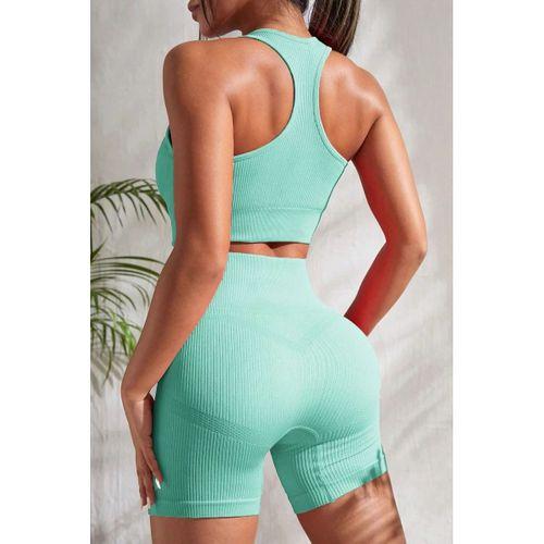 Kadın Açık Mavi Yüksek Bel Çapraz Sırt Detaylı Şortlu Gecelik Takım