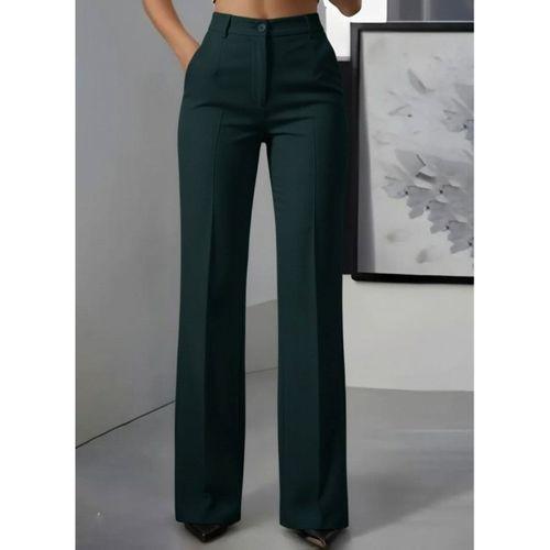 Kadın Yüksek Bel Cepli Ithal Krep Pantolon