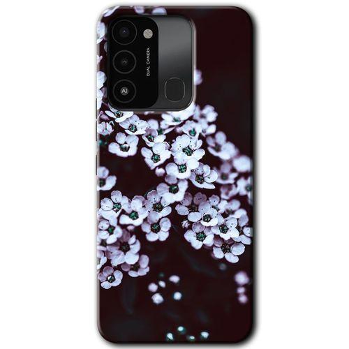 Tecno Spark 8C Kılıf HD Desen Baskılı Arka Kapak - Beyaz Çiçek