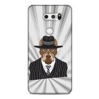 LG K40S Kılıf Köpek Kıyafetleri (8) Baskılı Kılıf Pitbull Şapka