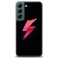 Samsung Galaxy S22 Kılıf HD Baskılı Kılıf - Pembe Şimşek + Tam Ekran Koruyucu