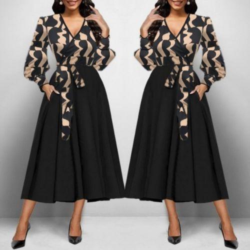 Lucky Life Uzun Kollu Kruvaze Yaka Dalgıç Krep Midi Boy Elbise