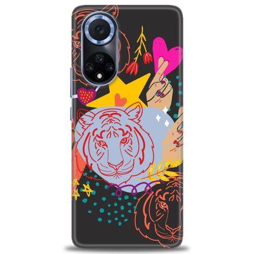 Huawei Nova 9 Kılıf HD Baskılı Kılıf - Kaplan + Tam Ekran Koruyucu