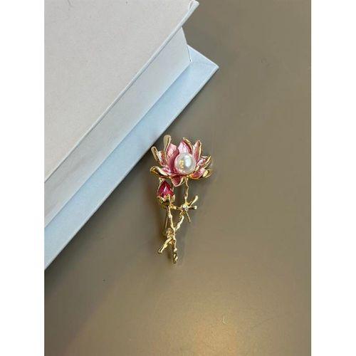 Lotus Çiçek Broş - Pembe