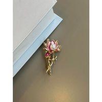 Lotus Çiçek Broş - Pembe