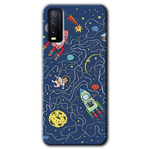 Potkal Hediye Fabrikası Vivo Y11s Kılıf HD Desen Baskılı Arka Kapak - Kedi Galaksi