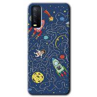Potkal Hediye Fabrikası Vivo Y11s Kılıf HD Desen Baskılı Arka Kapak - Kedi Galaksi