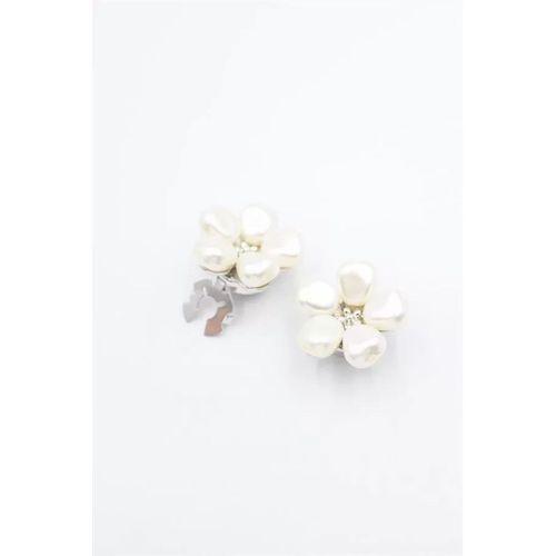 İncili Düğme Broşu - Gümüş