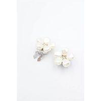 İncili Düğme Broşu - Gümüş