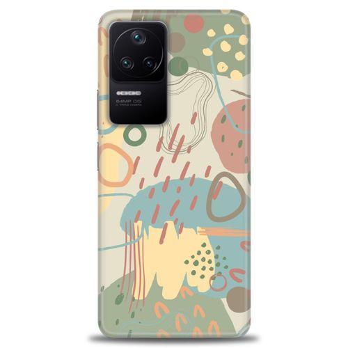 Xiaomi Poco F4 Kılıf HD Baskılı Kılıf - Renkli Tuval + Tam Ekran Koruyucu