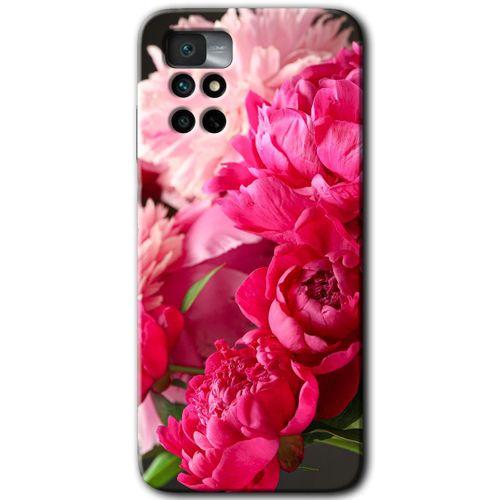 Redmi Note 11 4G Kılıf HD Desen Baskılı Arka Kapak - Kırmızı Beyaz Gül + Kırılmaz Cam