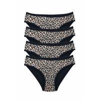 4 Adet Leopar Desenli Likralı Yumuşak Dokulu Kadın Slip Külot