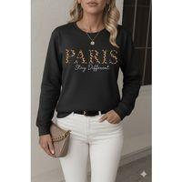 Kadın Uzun Kollu Bisiklet Yaka Desenli Viskon Iki Iplik Bluz