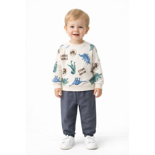 Erkek Çocuk Önü Baskılı Sweatshirt Ve Eşofman Alt Takım BGL-ST05256