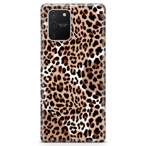 Samsung Galaxy S10 Lite Kılıf Beyazlı Leopar Arka Kapak Koruma Desenli Full Koruyucu