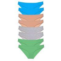 8 Adet Süper Eko Set Likralı Kadın Slip Külot Ten Gri Yeşil Mavi