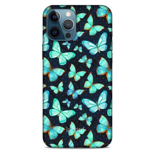 Apple iPhone 12 Pro Max Kılıf Kelebek Etkisi (12) Koruyucu Silikon Beyaz Mavi