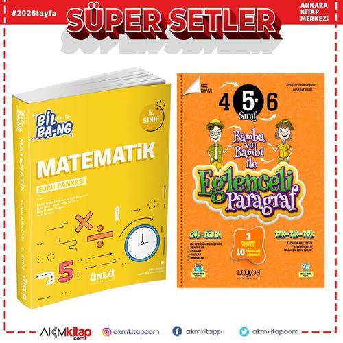 Ünlü Yayınları 5.Sınıf Bil Bang Matematik ve Lodos Eğlenceli Paragraf Soru Bankası Seti 2 Kitap