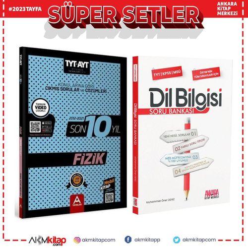 A Yayınları TYT Fizik Çıkmış Sorular ve AKM Dil Bilgisi Soru Bankası Seti 2 Kitap
