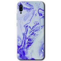 Huawei Y6 2019 Kılıf Baskılı Kapak - Cranny Liquid Wall + 5D Tam Kaplayan Cam