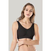 Kadın Siyah Kalın Askılı Çıkarılabilir Pedli Örme Seamless Dikişsiz Basic Büstiyer