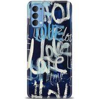 Oppo Reno 4 Kılıf HD Baskılı Kılıf - Love Mavi + Tam Ekran Koruyucu