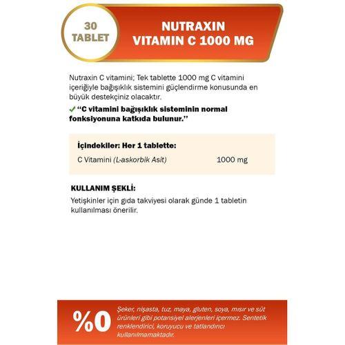 Nutraxin C Vitamini 1000 mg Zaman Salınımlı 30 Tablet