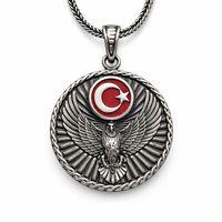 Gümüş Ayyıldız Kartal Erkek Kolye