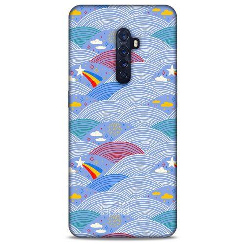 Oppo Reno 2 Kılıf Pastel Renkler (2) Kabı Mor Beyaz