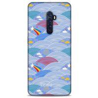 Oppo Reno 2 Kılıf Pastel Renkler (2) Kabı Mor Beyaz