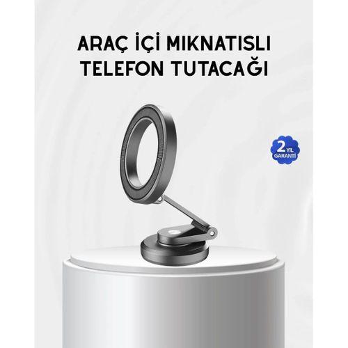 Manyetik Katlanabilir Araç Telefon Tutucu – Magsafe Uyumlu, 360° Ayarlanabilir, Güçlü Mıknatıs