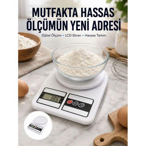 10 Kg Kapasiteli Lcd Ekranlı Dijital Mutfak Tartıs Yeni Nesil