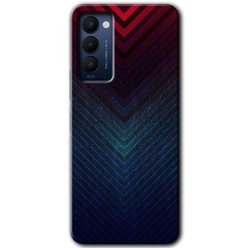 MRCİLETİSİM Tecno Camon 18 Kılıf HD Desen Baskılı Arka Kapak+Temperli Cam - Abstract 4