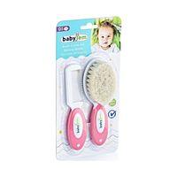 Babyjem BabyJem Doğal Kıl Fırça Tarak Seti 519 Pembe