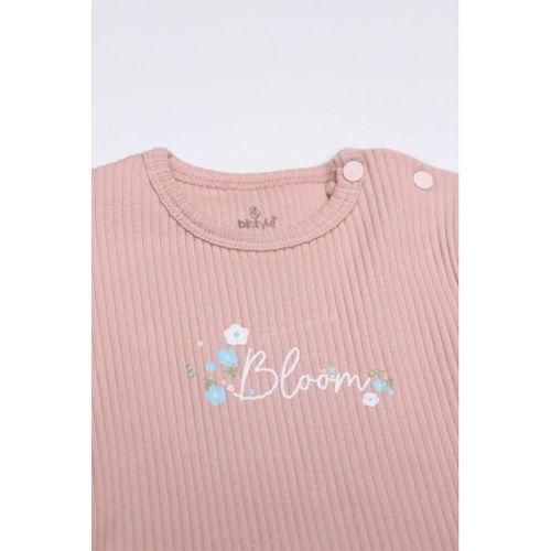 Bistyle Flying Bloom White Yarım Kol 2'li Body 17118 Ekru Gül Kurusu