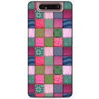 Samsung Galaxy A80 Kılıf Patchwork (35) Fit Design Kılıf Toz Pembe Lacivert