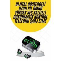 Kablosuz Bluetooth Kulaklık Çift Telefon Destekli Powerbankli Dijital Göstergeli