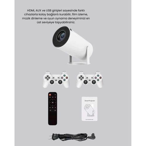 Taşınabilir Projeksiyon Cihazı 4k Destekli Wi-fi Kablosuz Ekran Yansıtma