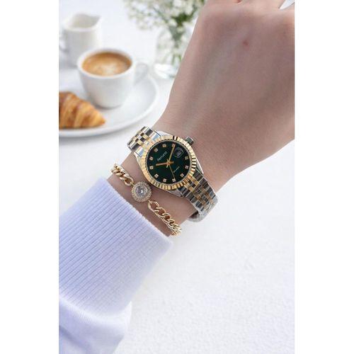 Ferrucci Çelik Kordon 2 Yıl Garantili 3 Atm Suya Dayanıklı Kadın Kol Saati+Bileklik F.EM03591.2