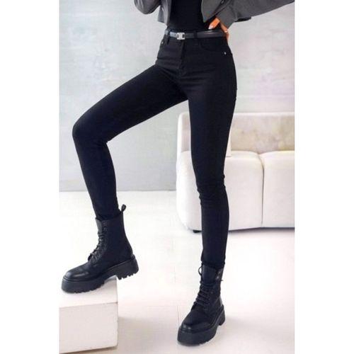 Kadın Yüksek Bel Cepli Kemersiz Kot Pantolon