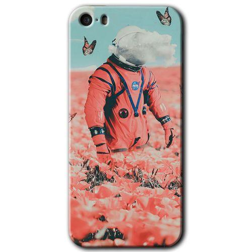 iPhone 5 Kılıf HD Desen Baskılı Arka Kapak - Uzay Bahçesi + Kırılmaz Cam