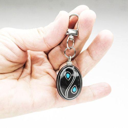 Damla Tasarım Mine İşlemeli Oltu Taşı Anahtarlık