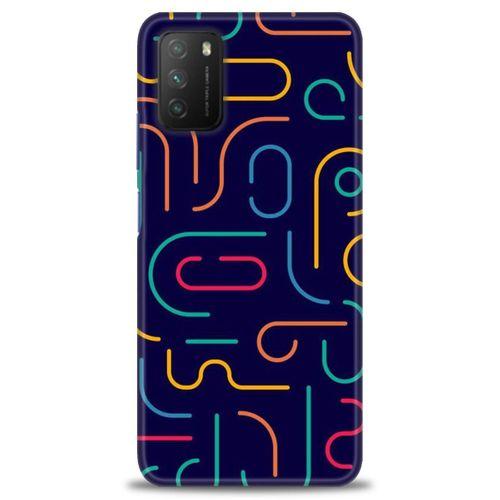 Xiaomi Poco M3 Kılıf HD Baskılı Kılıf - Renkli Çubuklar + Tam Ekran Koruyucu