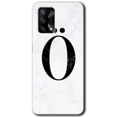 Oppo A54 Kılıf HD Desen Baskılı Arka Kapak - Beyaz Mermer Desenli Ö Harfi + Kırılmaz Cam