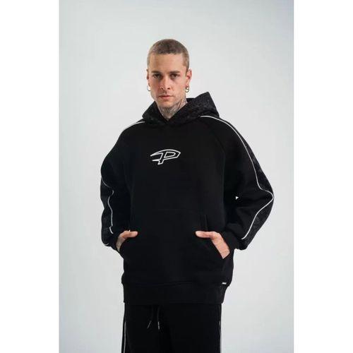 POLIZEI Premium Kalite Unisex Kapşonlu Ara Biyeli SweatShirt - Siyah